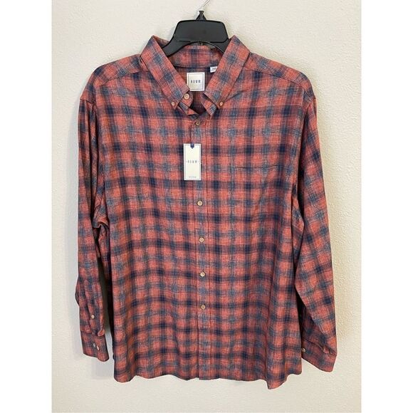 ❤️ROWM Mens Plaid Button Down 2XB - Picture 1 of 5